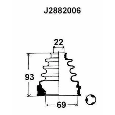 Imagen de Juego de fuelles, árbol transmisión NIPPARTS J2882006