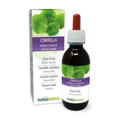Imagen de Centella asiática (Centella asiatica) hierba Tintura Madre sin alcohol Naturalma Extracto líquido gotas 120 ml Complemento alimenticio Vegano