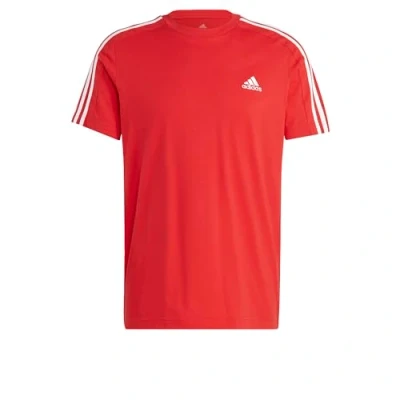 Imagen de adidas Hombre Essentials Single Jersey 3 Stripes Tee, Better Scarlet / White, M