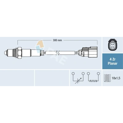 Imagen de FAE 77782 Sonda lambda FORD: FIESTA 6, Ranger Mk3
