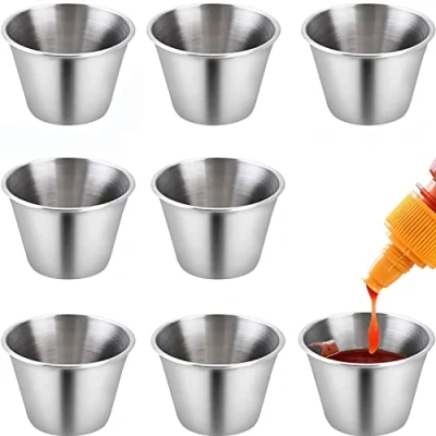 Imagen de PEZEEU Tazones para Salsa Cuencos especias Plato de 8 x tazón Mini Vinagre pequeño salsas, aperitivos, refrigerios, Sushi, 50 ml