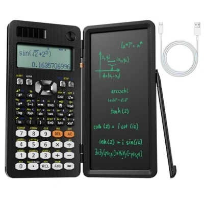 Imagen de NEWYES 991ES MAX Calculadora Cientifica Recargable, con Pizarra Borrable y Aguja, 417 Funciones, Adecuado para Estudiantes Profesionales de Matemáticas, Física e Ingeniería.