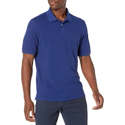 Imagen de Amazon Essentials Polo en piqué de algodón con Corte Regular (Disponible Talla Grandes y Largos Especiales) Hombre, Azul Marino, L