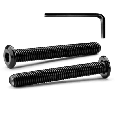 Imagen de M8 x 60 mm 10 Piezas de Tornillos Cabeza Hueca Hexagonal Plana Pernos, Acero Inoxidable A2 V2A, Pernos Plana, Rosca Completa, Óxido Negro (con Llaves Allen)