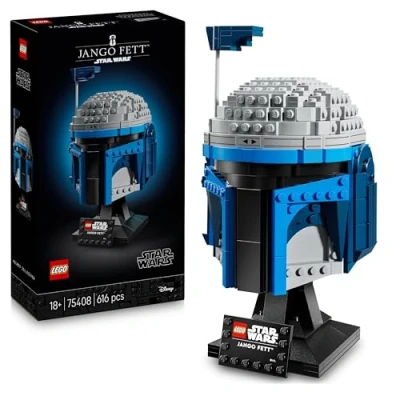 Imagen de LEGO Star Wars 75408 Casco de Jango Fett Kit Maquetas para Adultos del Mandaloriano Soporte, Placa Identificación y Telémetro Ajustable Regalo Fans El Ataque los Clones