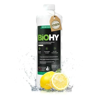 Imagen de BiOHY Limpiador de robots aspiradores (1 botella 1 litro) Especialmente desarrollado para estaciones limpieza Prolonga la vida útil estación succión (Wischroboter Station)