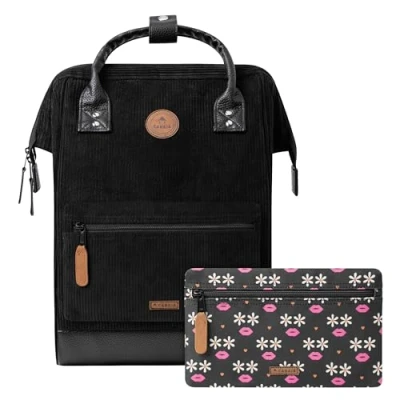 Imagen de Cabaïa Mochila con 2 bolsillos Medium 23L Repelente al agua y Garantía de por vida Elegante para Hombre Mujer Escuela, Viaje Negocios Certificado Vegano Modelo Brighton