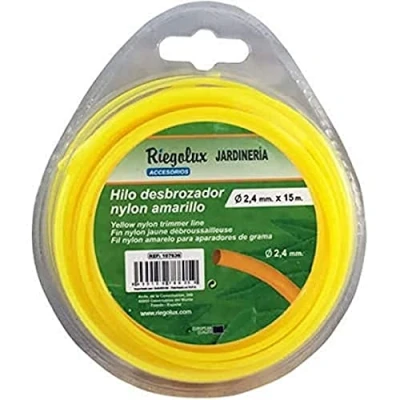 Imagen de Riegolux 107636 Hilo Desbrozadora Nylon Redonda, Amarillo, 2.4 mm x 15 m