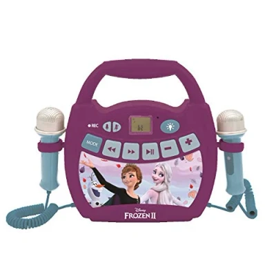 Imagen de Lexibook, Frozen, Reproductor de Karaoke Digital portátil para niños, Micrófonos, Efectos luz, Bluetooth®, Funciones grabación y Cambio Voz, Morado, MP320FZZ