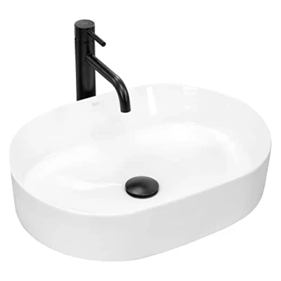 Imagen de Rea Lavabo SOBRE ENCIMERA Nadia 50 de baño 500 x 375 140 mm Cerámica (blanco)