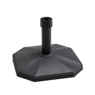 Imagen de Acomoda Textil Base de Sombrilla Ajustable, Estable y Resistente para Terraza, Jardín Patio. Pie con Adaptador Manejable Parasol. (Resina Negro, 13,5 kg)