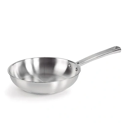 Imagen de LACOR 45428 Sartén Foodie, Sin Antiadherente, Compatible con todo tipo de Cocina, Ecológica, Fondo Termo Difusor, Acero Inoxidable, 28 cm, Gris