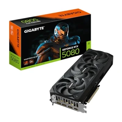 Imagen de Gigabyte GeForce RTX 5080 WINDFORCE OC SFF 16G Tarjeta Gráfica 16GB GDDR7, 256 bits, PCI E 5.0, 2670MHz Frecuencia Base, 3 x DP 2.1a, 1 HDMI 2.1b, GV N5080WF3OC 16GD