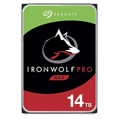 Imagen de Seagate IronWolf Pro, 14TB, NAS, Disco duro interno, HDD, CMR 3,5&quot; SATA 6GB/s, caché 256 MB, almacenamiento RAID, 3 años Rescue Services (ST14000NE0008)