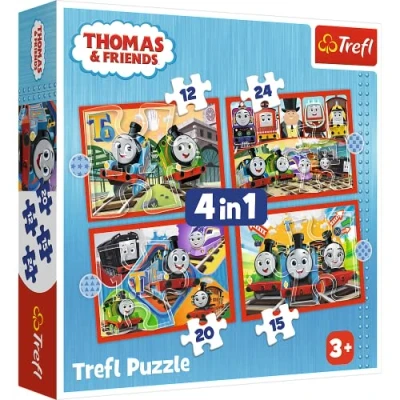 Imagen de Trefl Thomas &amp; Friends, Den Udda Tom Pussel 3in1, 3 Pussel, från 12 till 24 bitar med och Hans Vänner Sagofigurer, Olika Svårighetsgrader, för Barn år uppåt