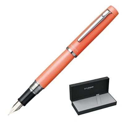Imagen de PLATINUM Procyon PNS 5000#25 Pluma estilográfica (punta fina, color: naranja caqui, hecha a mano/con caja de regalo/pluma estilográfica)