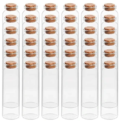 Imagen de BELLE VOUS Pack de 36 Mini Botellas Cristal con Tapón Corcho 50 ml Frascos Pequeños Herméticos y Redondos para Regalos Bodas, Fiestas, Especias Cocina Mermelada