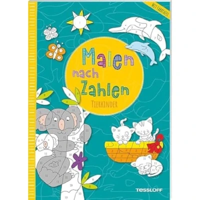 Imagen de Malen nach Zahlen. Tierkinder: Mit ausklappbarer Farbtafel