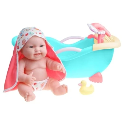 Imagen de JC Toys Muñeca Lots to Love Babies de 36 cm Vinilo Suave, Incluye bañera con Ducha Funcional y 6 Accesorios, Ideal para Jugar, Rosa, diseñado por Berenguer, +2 años
