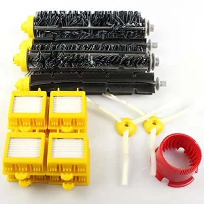Imagen de MohMus Kit de Servicio Mantenimiento Premium Adecuado para Robots aspiradores iRobot Roomba Serie 700 Juego 2 cepillos + 8 filtros HEPA Laterales Herramienta Limpieza