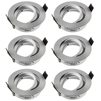 Imagen de SEBSON 6x Foco empotrable techo, orientable, redondo, aluminio, incl. GU10 casquillo (LED / Halógeno)