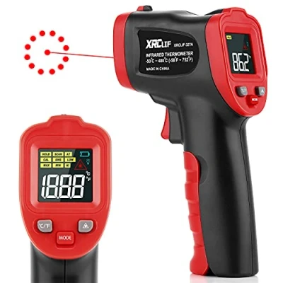 Imagen de Termómetro Infrarrojo (no para humanos), láser Digital, Pistola de Temperatura con Función Alarma Cocinar/horno Pizza/Barbacoa, IR 50 ℃ 400 rojo