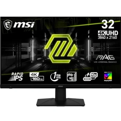 Imagen de MSI mag 322UPF Monitor UHD Gaming 32&quot;, Panel IPS rápido 3840x2160, GtG 160 Hz/1 ms, sRGB 125,7%, diseño sin Marcos, DisplayHDR 400, DP 1.4a, USB Type C (DP alt., c/DP de 90 W), HDMI