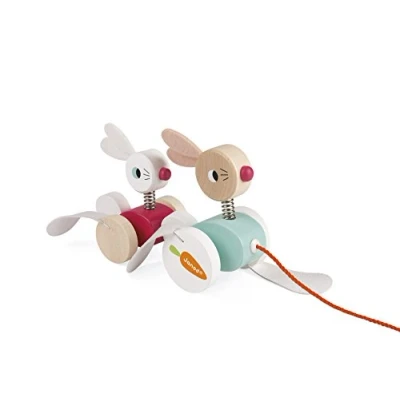 Imagen de Janod J08207 Wooden Pull Along Rabbit Family