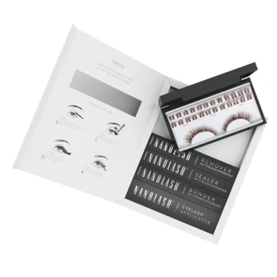 Imagen de kit de inicio extensión pestañas postizas en racimos casa Nanolash completo para aplicar DIY, extensiones (Marrón, FANTASY)