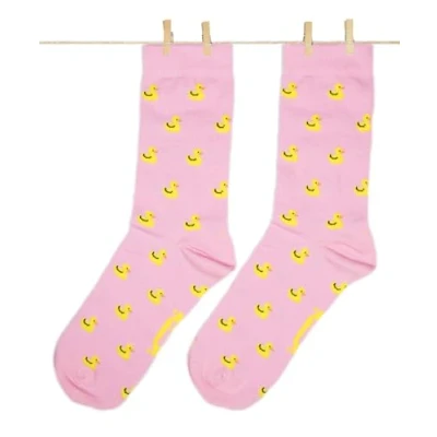 Imagen de Roits Calcetines Patitos Rosas Hombre y Mujer Divertidos de Dibujos Originales Regalo Estampados Animales Molones Chulos (36 40)