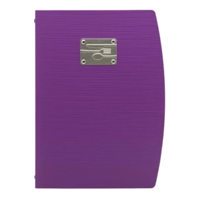 Imagen de Seguridad Río A4 Titular del menú con el Tenedor Diseño y 1 Doble Insertar Purple