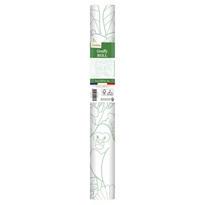 Imagen de Clairefontaine ES MANDARINE AVENUE Graffy Roll Rollo de 5m x 35cm Póster preimpreso 90g, diseño 50cm repetido 10 veces gigante para colorear Tema la selva GY127C