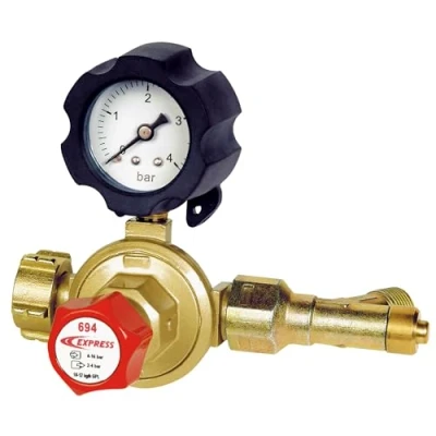 Imagen de Regulador de Presión Variable 2 a 4 Bares con Manómetro y Dispositivo Seguridad Salida 3/8 Izquierda Accesorios Soldadura Repuesto Herramienta para EXPRESS
