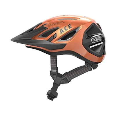 Imagen de ABUS casco urbano Urban I 3.0 ACE de bicicleta deportivo con luz LED trasera, visera prolongada y cierre magnético para hombre mujer marrón metalizado, talla M