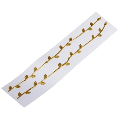 Imagen de Rayher Cenefas de cera para decoración velas, con hojas, color dorado, 2 ud, 3109806