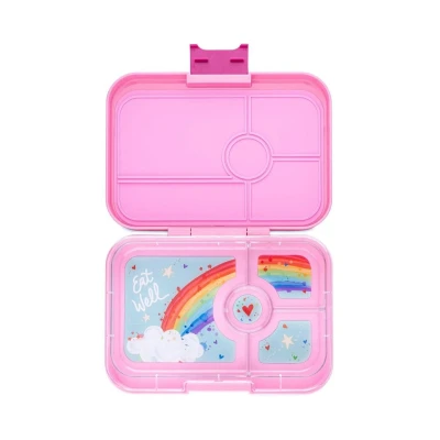Imagen de Yumbox Lonchera Bento a prueba de fugas, para mujeres, adolescentes y niños, tamaño grande, bandeja 4 compartimentos con sección grande sándwich, ensaladas lados salsa bien (Capri rosa