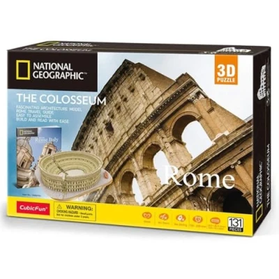 Imagen de World Brands Roma Cubic Fun Puzzle 3D City Traveller del Coliseo Romano, National Geographic (CPA Toy Group DS0976), color marron