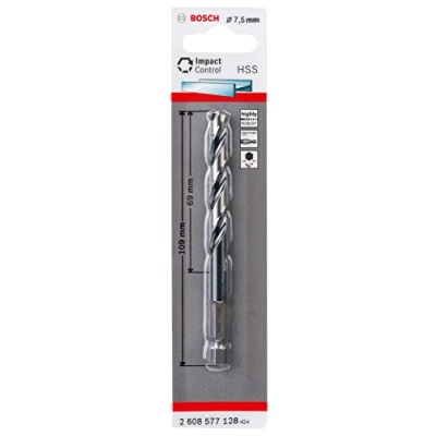 Imagen de Bosch Professional HSS Impact Control Broca hexagonal (para metal, 7.5 x 69 109 mm, accesorio de taladro)