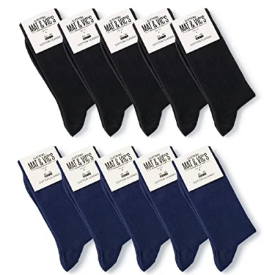 Imagen de Mat &amp; Vic’s Calcetines Clásicos de Vestir para Hombre y Mujer, Algodón, Certificado Oeko Tex 100, cómodos (5 pares, Coffee Bean marrón, UK 4 5.5 / EU 35 38)