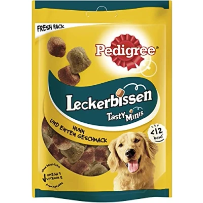 Imagen de Golosinas Pedigree Aperitivos pequeños para Perros, Ideales el Entrenamiento o los descansos, Diferentes Tipos. Pack de 6 Bolsas x 130gr