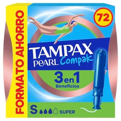 Imagen de Tampax Pearl Compak Super, 72 Tampones con Aplicador, Nuestro nº1 en Confort y Protección