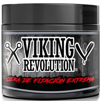 Imagen de Viking Revolution Cera Pelo Hombre 118 ml Extra Fuerte, Firme, con Alto Brillo Fácil de Eliminar, Estilismo para el Alta Fijación a Base Agua Hombres