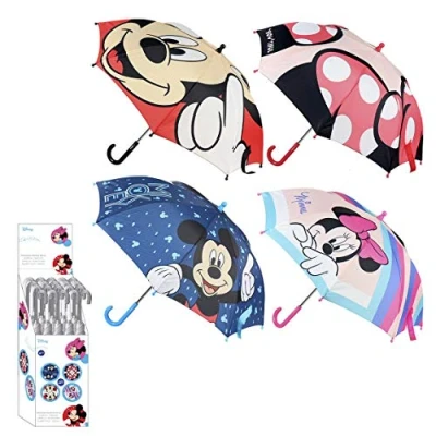 Imagen de CERDÁ LIFE&#039;S LITTLE MOMENTS Paraguas Manual Infantil Mickey y Minnie Mouse Licencia Oficial Disney, Color rojo (2400000517_T42C C06)