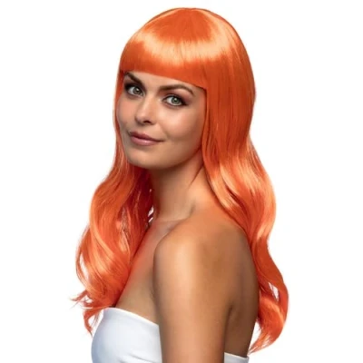 Imagen de Boland Peluca Chique, pelo sintético largo y liso con flequillo, peinado, EM, Mundial, accesorio, disfraz, accesorios, fiesta temática, carnaval