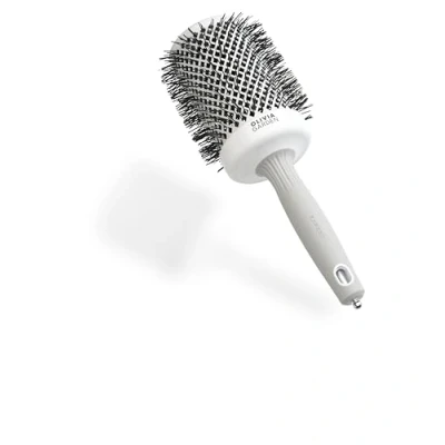 Imagen de Olivia Garden Expert Blowout Shine Blanco &amp; Gris 65 Cepillo redondo de cerámica antiestática para un secado brillante y sin encrespamiento