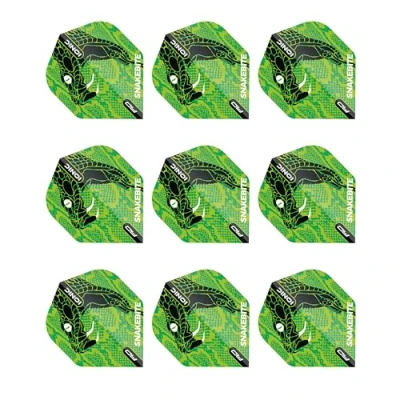 Imagen de RED DRAGON Snakebite Ionic Cabeza de Serpiente Verde vuelos Dardos 3 Juegos por Paquete (9 en Total)