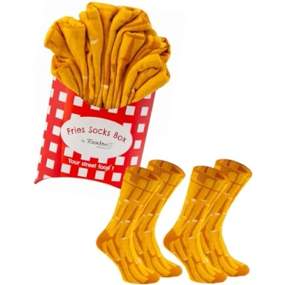 Imagen de Rainbow Socks Hombre Mujer Divertidos Calcetines de Papas Fritas 2 Pares Talla 36 40