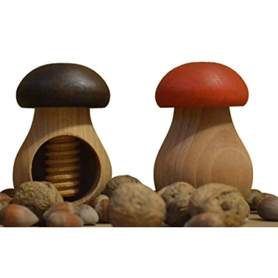 Imagen de Wooden World Juego de 2 Cascanueces Madera Haya Natural, Color marrón y Rojo