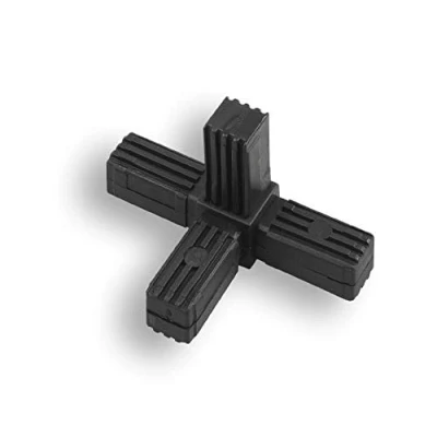 Imagen de 1 conector de tubo para tubos cuadrados, plástico/poliamida, negro (4 clavijas, 30 x 2,0 mm)