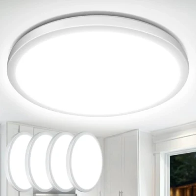 Imagen de Lepro Lámpara LED Techo Cocina, Blanco Frío 5000k, 18W 1800LM Pláfon Techo, IP44 Impermeable, Ultrafino 2,6cm, Redonda, Luz Empotrada para Baño, Dormitorio, Pasillo, Ø22cm, 4 Packs